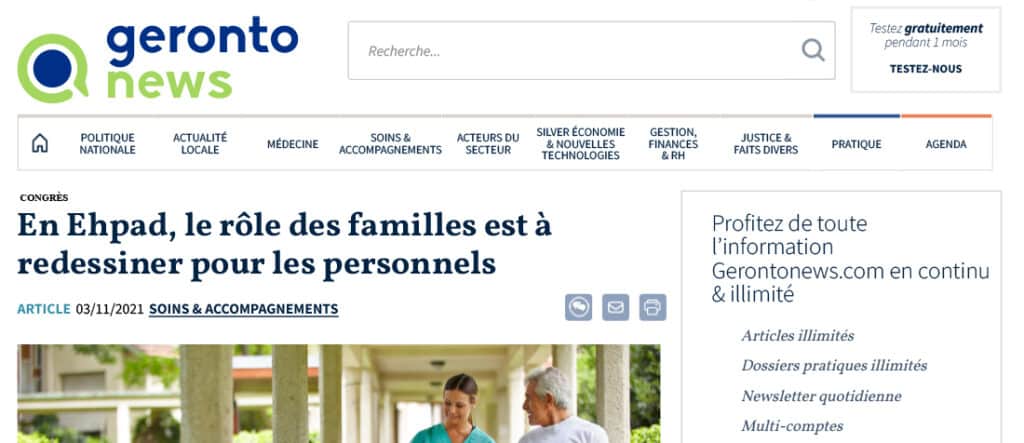 Article Gérontonews